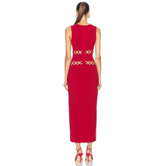 NEW, Cult Gaia RIVER KNIT DRESS in Merlot Red Size XL #LD098 - Picture 5 of 13